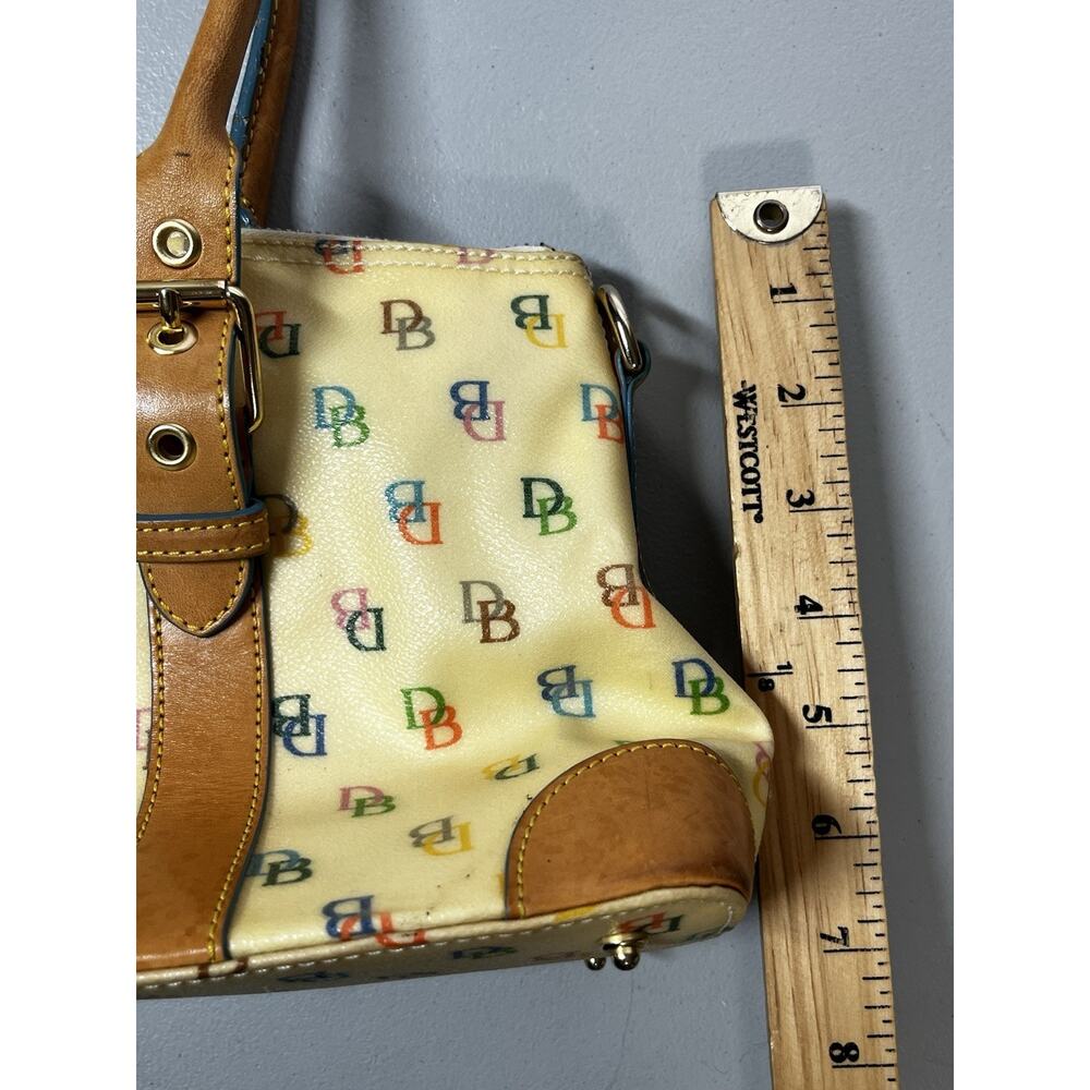 Vintage Dooney & Bourke Multicolor Signature Satchel Rainbow Monogram Print Y2K - Picture 16 of 16
